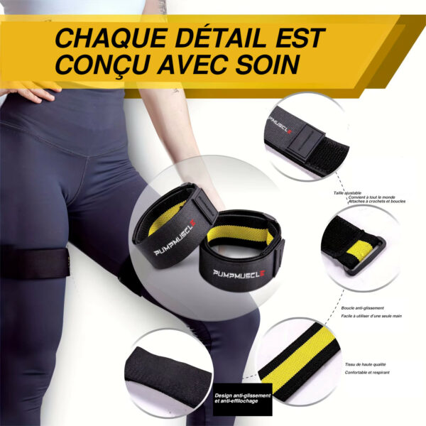 Bandes de restriction du flux sanguin pour jambes réglables – Image 4