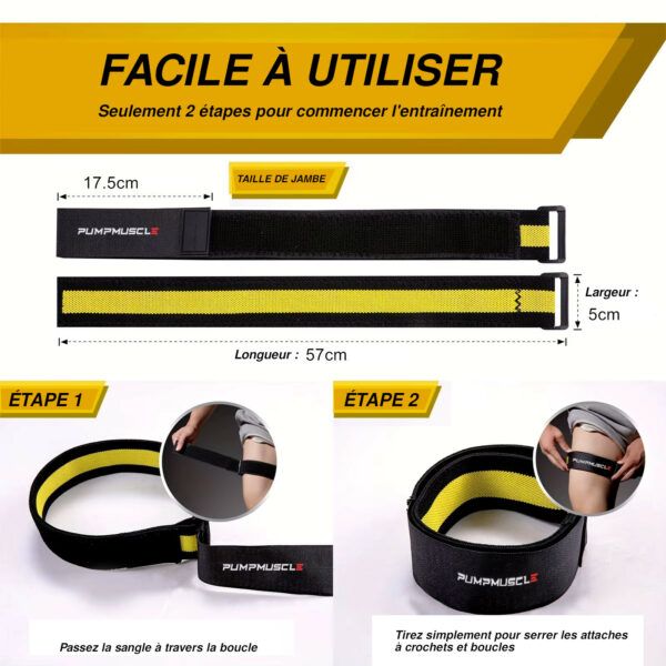 Bandes de restriction du flux sanguin pour jambes réglables – Image 3