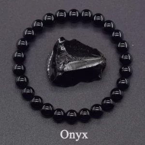 Bracelet Onyx – Protection, force intérieure et ancrage